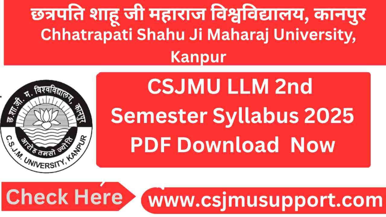 CSJMU LLM 2nd Semester Syllabus PDF Download Now