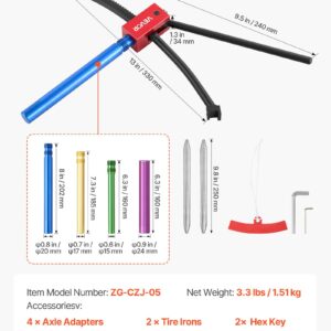 Dirt Bike Tire Changing Tool Kit, Fits For Motocross Enduro 16"-21" Wheels, Includes 15-25 Mm Axle Adapters, Dirt Bike Tire Changing Tools Compact Changer With 2 Irons And Protective Sleeve