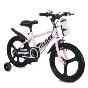 FKZNPJ Kids Bike 16 Inch  High Carbon Steel Frame, Magnesium Alloy Wheels, Training Wheels With Night Glow, Adjustable Seat, Water Bottle Girls & Boys Bicycle Ages 3-9, Toddler Bike